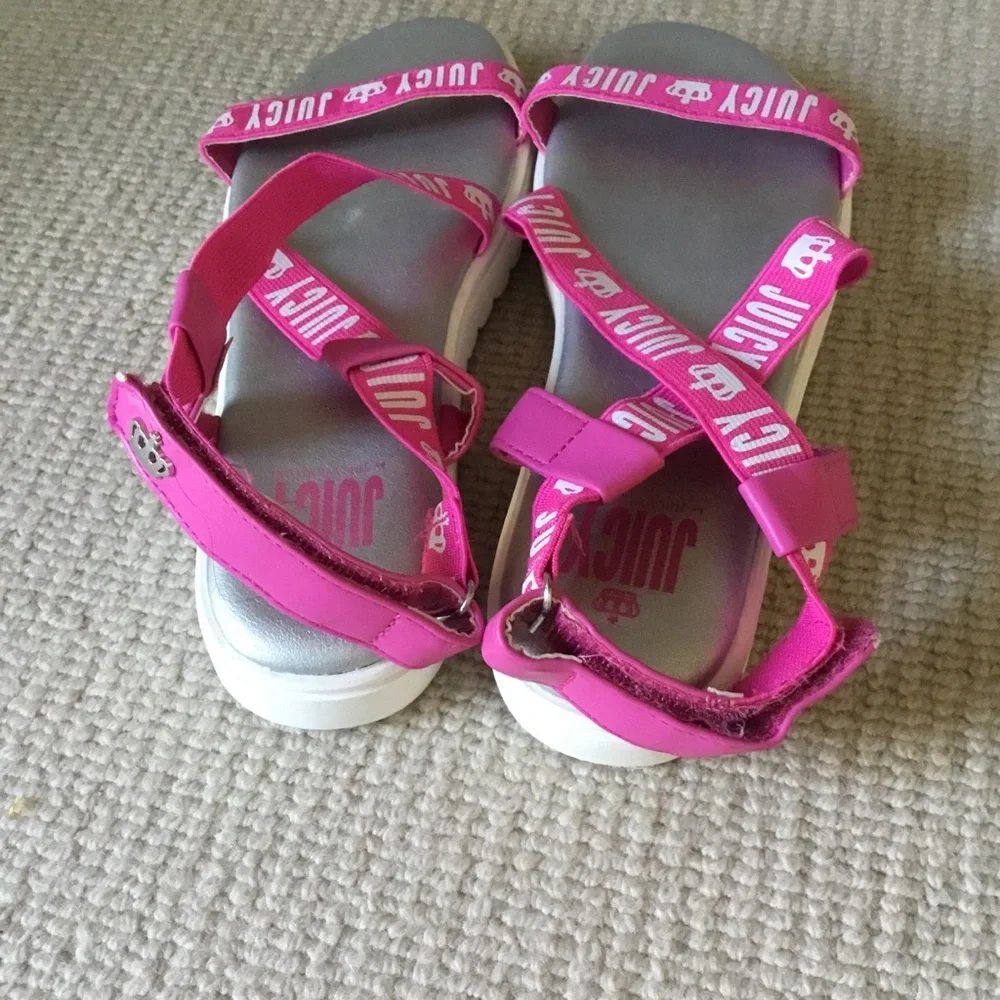 Juicy Couture Hot Pink Logo Strap Kids Sandals